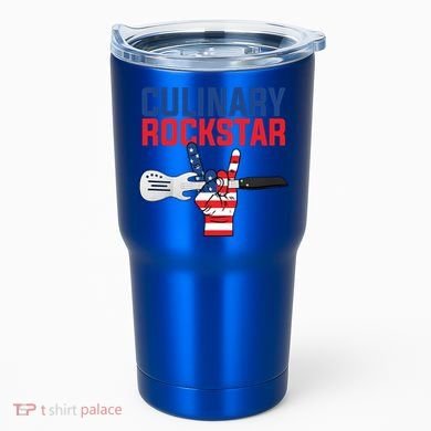 Culinary Rockstar Merica Flag Funny Chef Cook Culinary Lover Gift Tumbler