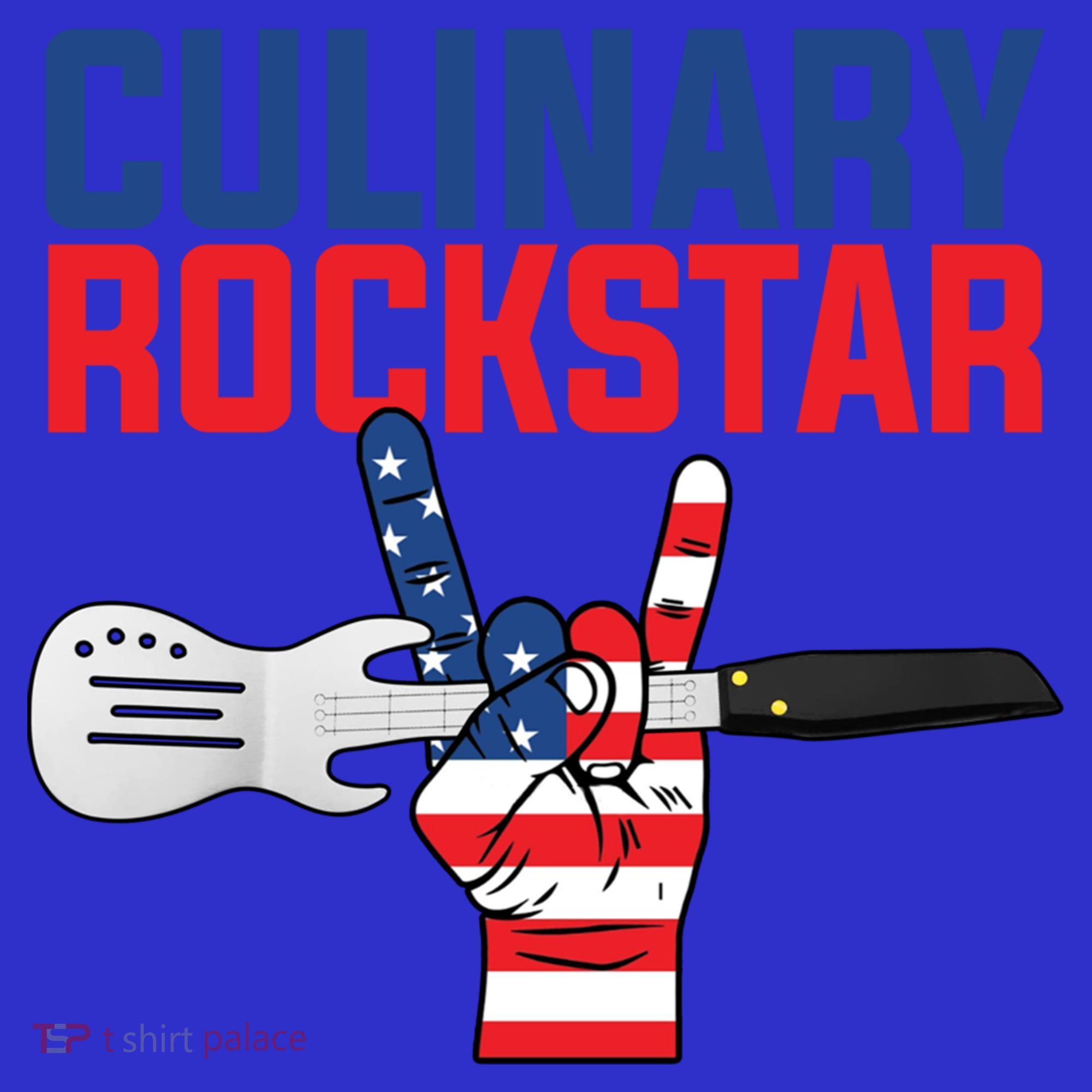 Culinary Rockstar Merica Flag Funny Chef Cook Culinary Lover Gift Women's Tank Top