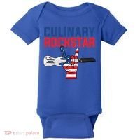 Culinary Rockstar Merica Flag Funny Chef Cook Culinary Lover Gift Baby Bodysuit thumb 0