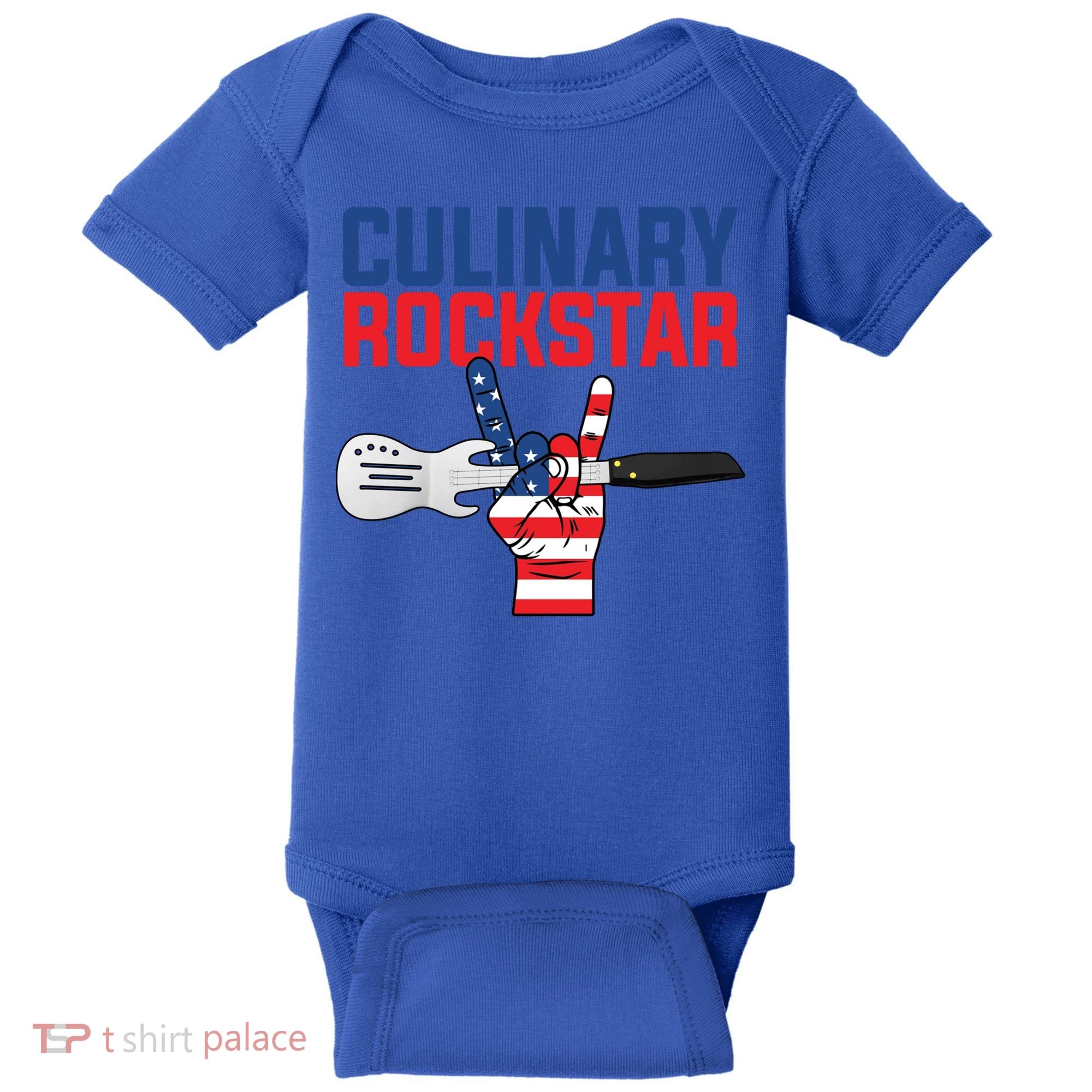Culinary Rockstar Merica Flag Funny Chef Cook Culinary Lover Gift Baby Bodysuit