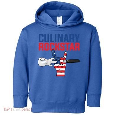 Culinary Rockstar Merica Flag Funny Chef Cook Culinary Lover Gift Toddler Hoodie