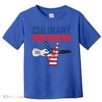 Culinary Rockstar Merica Flag Funny Chef Cook Culinary Lover Gift Toddler T-Shirt thumb 0