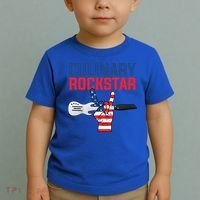 Culinary Rockstar Merica Flag Funny Chef Cook Culinary Lover Gift Toddler T-Shirt thumb 2