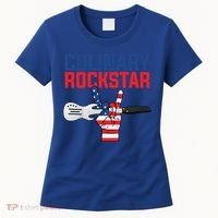 Culinary Rockstar Merica Flag Funny Chef Cook Culinary Lover Gift Women's T-Shirt thumb 0
