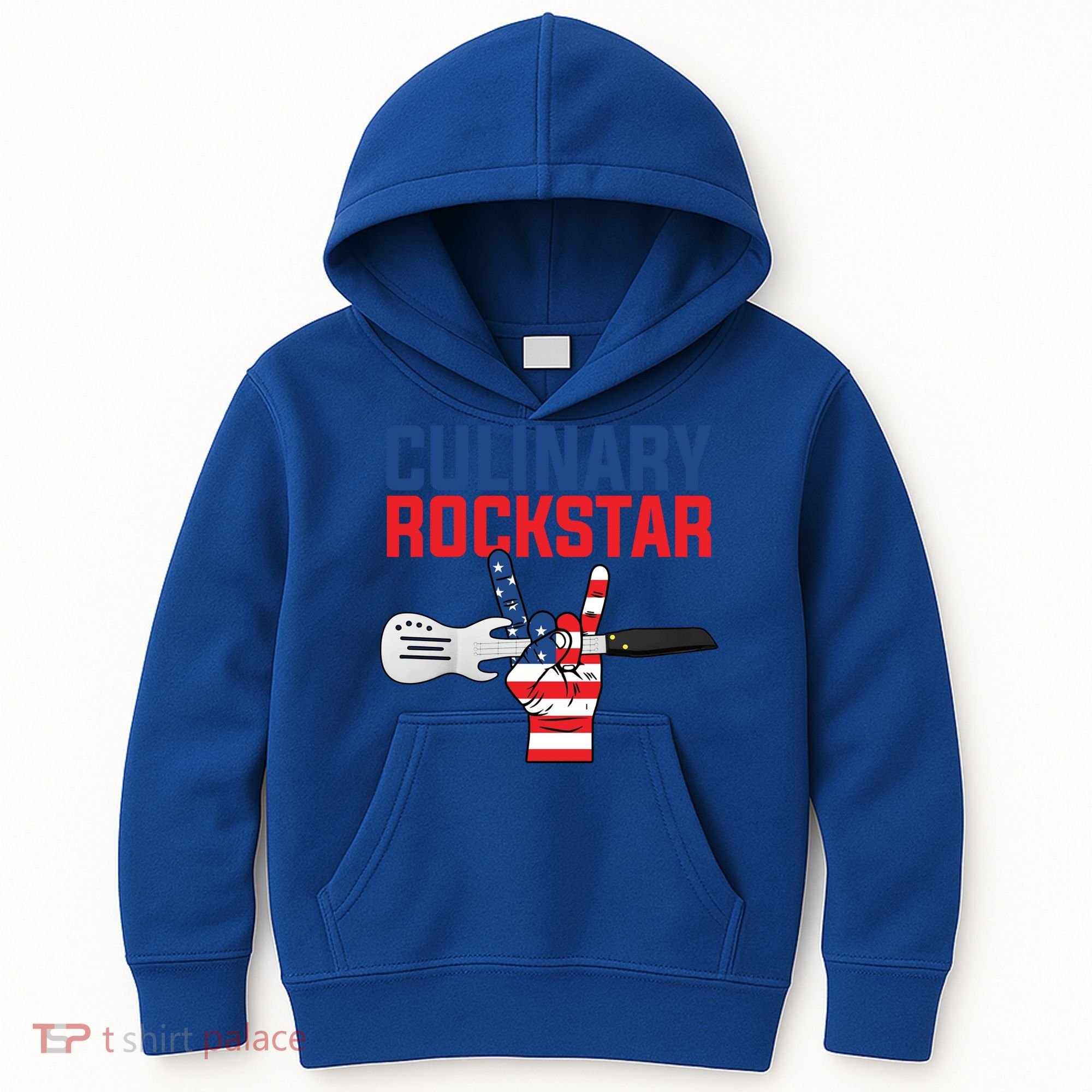 Culinary Rockstar Merica Flag Funny Chef Cook Culinary Lover Gift Kids Hoodie