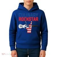 Culinary Rockstar Merica Flag Funny Chef Cook Culinary Lover Gift Kids Hoodie thumb 4
