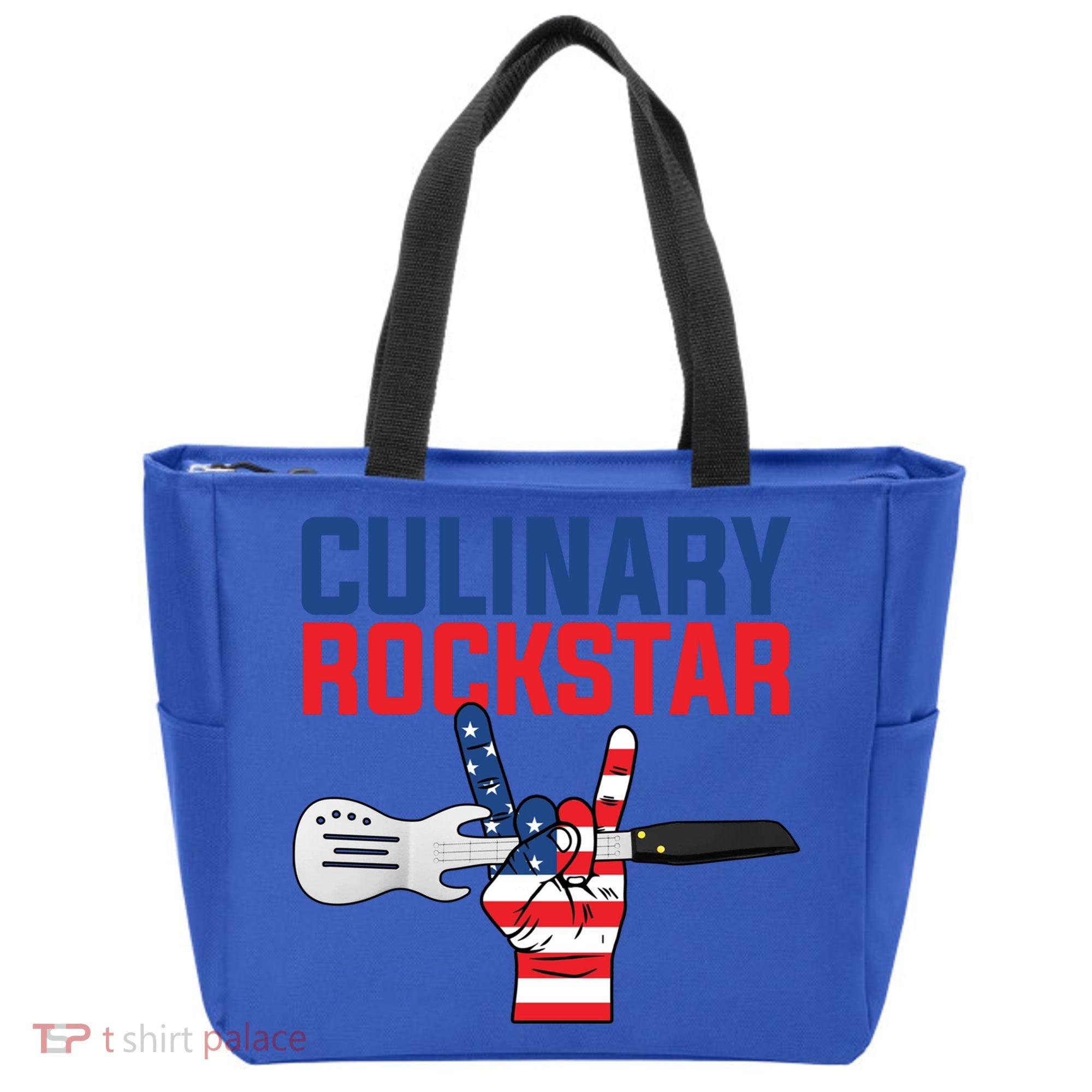 Culinary Rockstar Merica Flag Funny Chef Cook Culinary Lover Gift Tote Bag