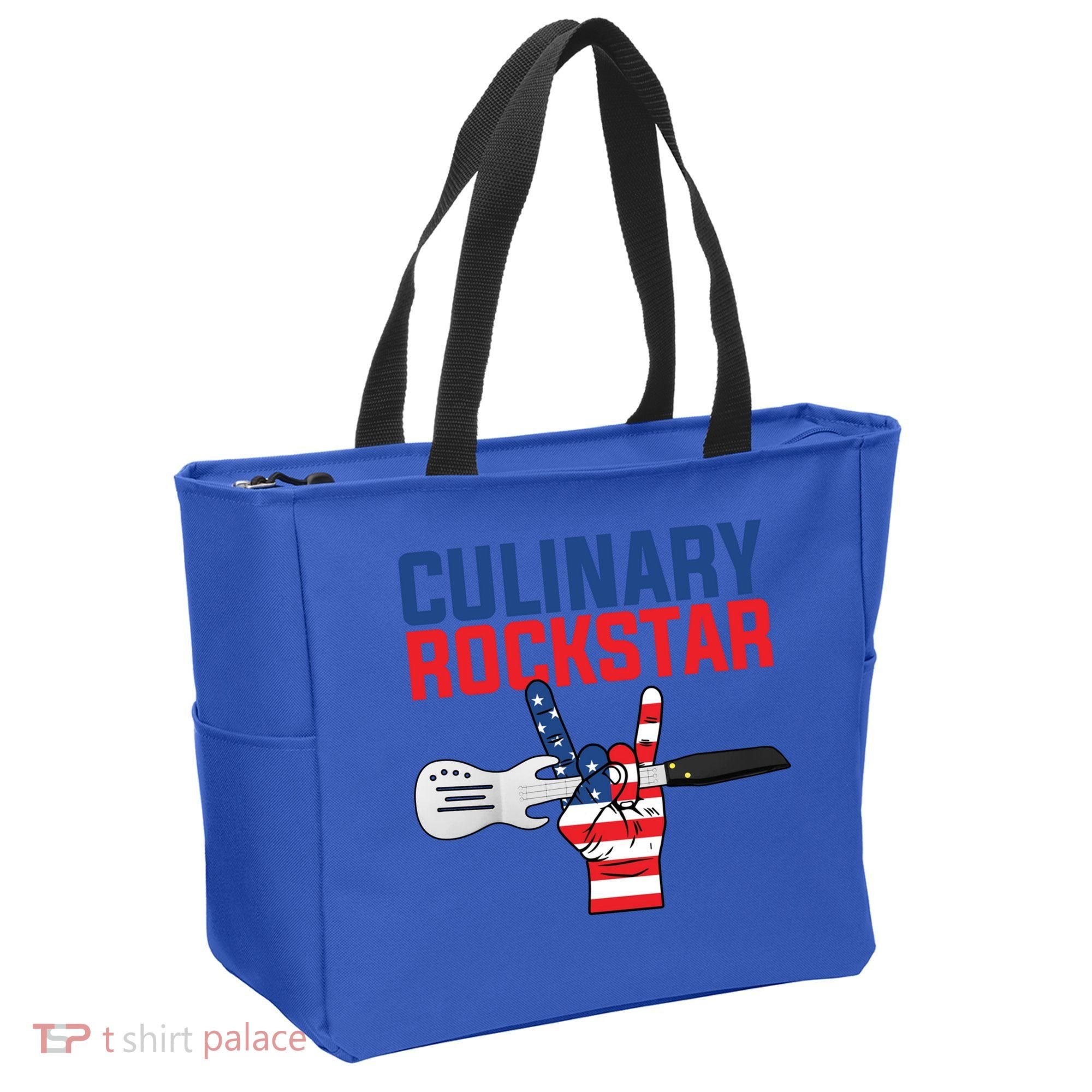 Culinary Rockstar Merica Flag Funny Chef Cook Culinary Lover Gift Tote Bag