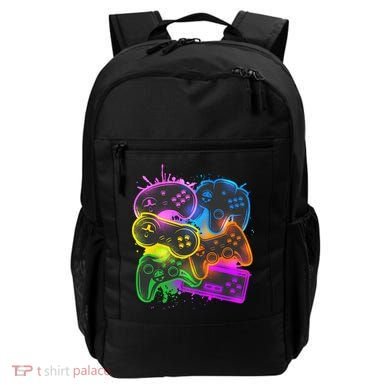 Cool Retro Neon Graffiti Video Game Controllers Backpack
