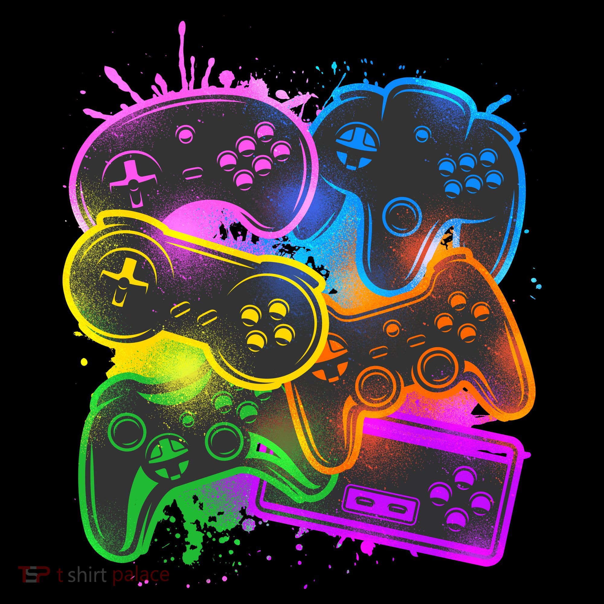 Cool Retro Neon Graffiti Video Game Controllers Backpack