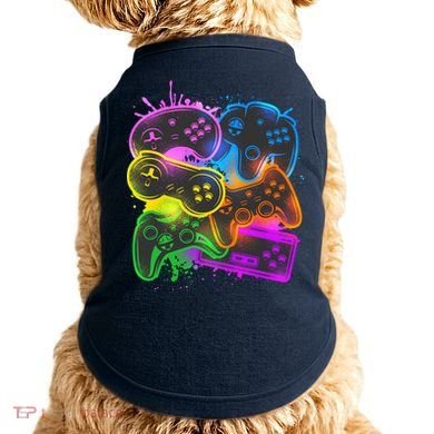 Cool Retro Neon Graffiti Video Game Controllers Doggie Tank