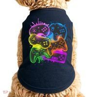 Cool Retro Neon Graffiti Video Game Controllers Doggie Tank thumb 0