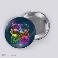 Cool Retro Neon Graffiti Video Game Controllers Button thumb 0