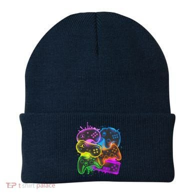 Cool Retro Neon Graffiti Video Game Controllers Beanie