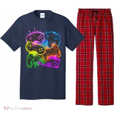 Cool Retro Neon Graffiti Video Game Controllers Pajama Set