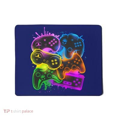 Cool Retro Neon Graffiti Video Game Controllers Mousepad