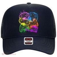Cool Retro Neon Graffiti Video Game Controllers Hat thumb 0