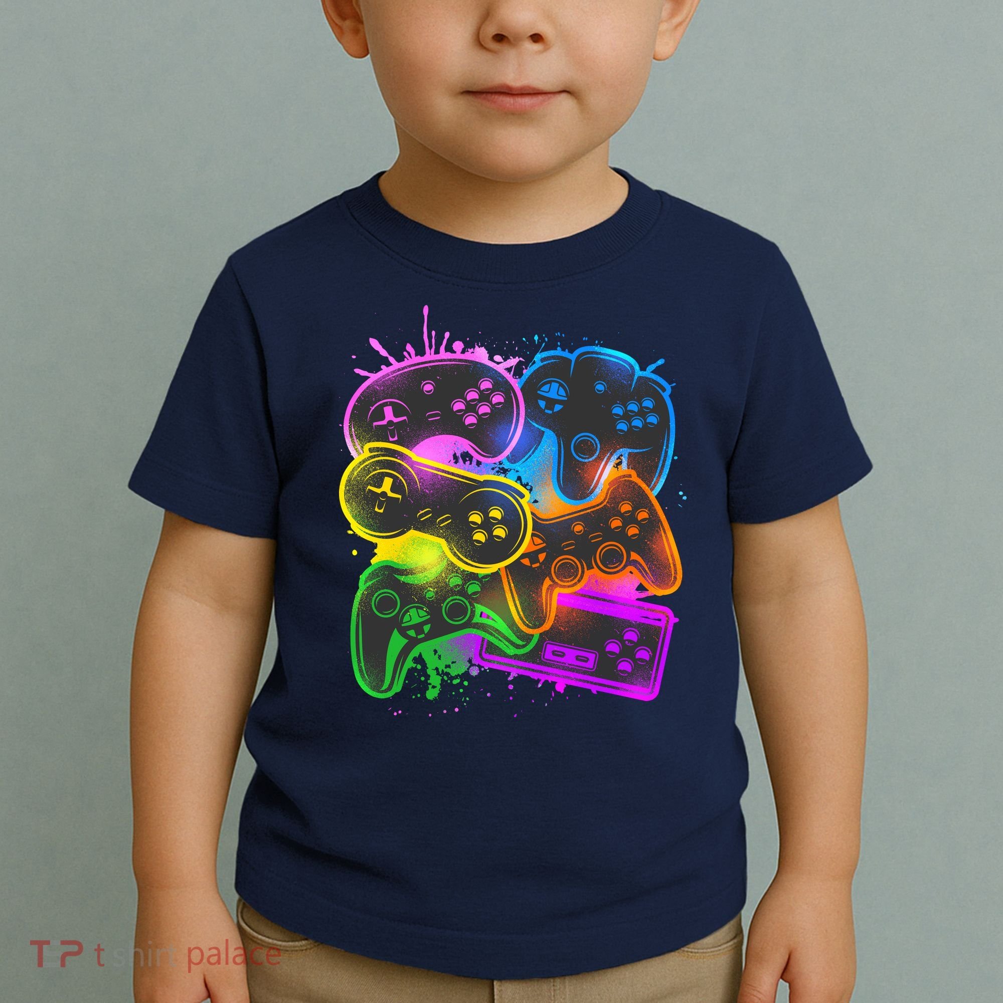 Cool Retro Neon Graffiti Video Game Controllers Toddler T-Shirt