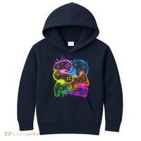 Cool Retro Neon Graffiti Video Game Controllers Kids Hoodie thumb 0