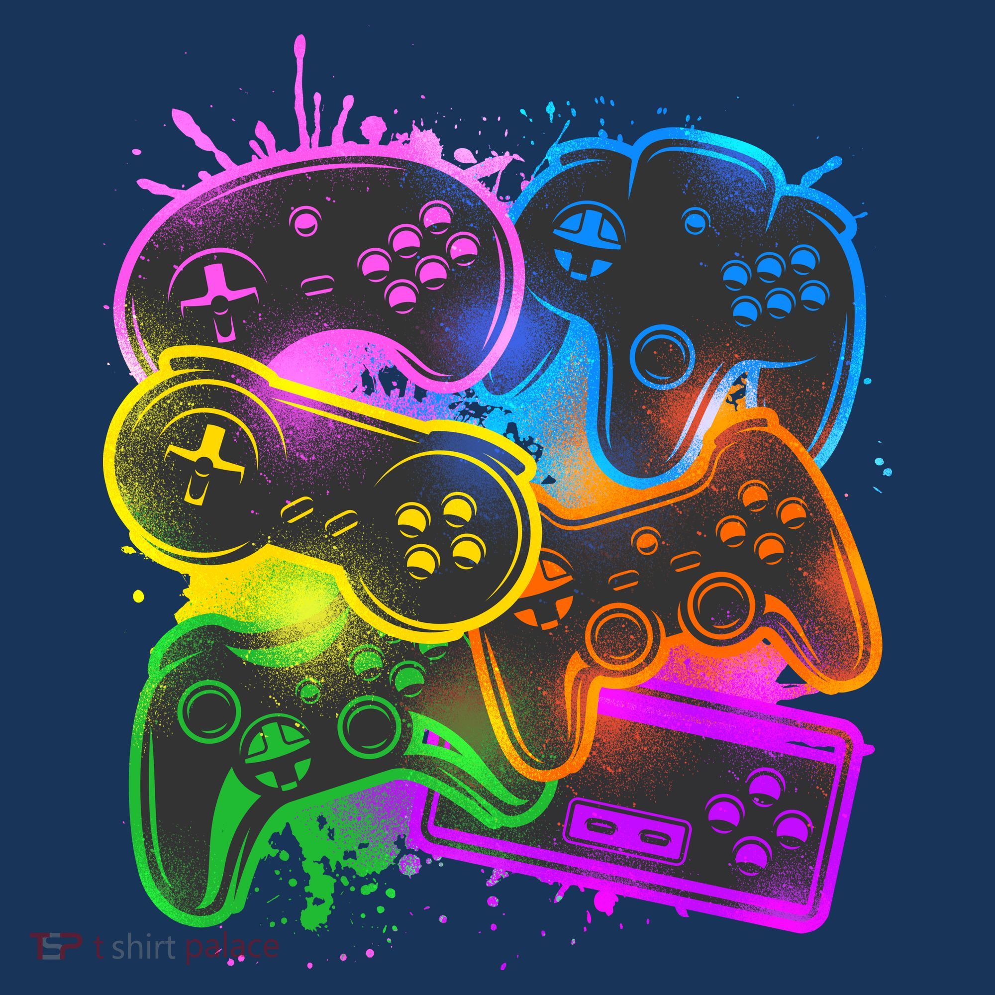 Cool Retro Neon Graffiti Video Game Controllers Kids Hoodie
