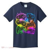 Cool Retro Neon Graffiti Video Game Controllers Kids T-Shirt thumb 0