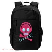 Cool Retro Neon Headphones Skull Music Lover Backpack thumb 0
