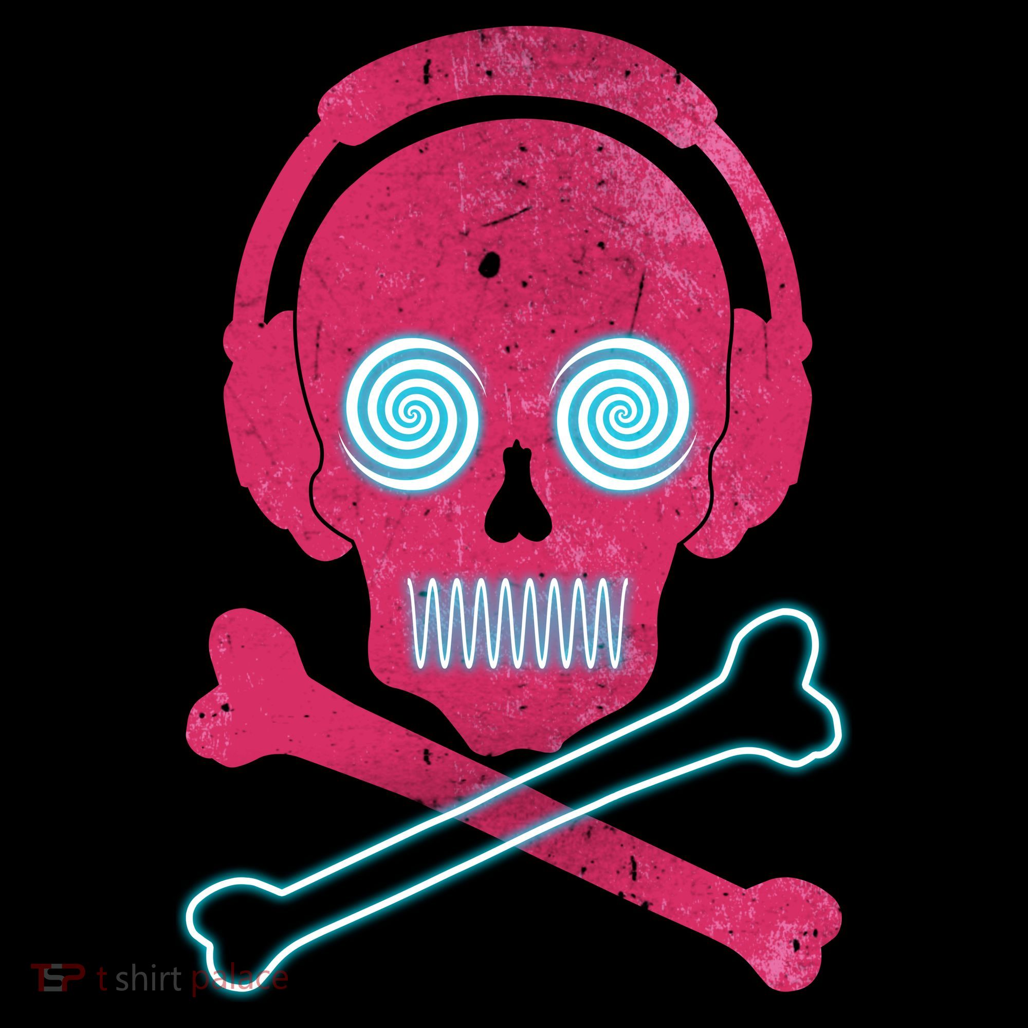 Cool Retro Neon Headphones Skull Music Lover Coffee Mug