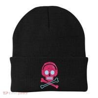 Cool Retro Neon Headphones Skull Music Lover Beanie thumb 0