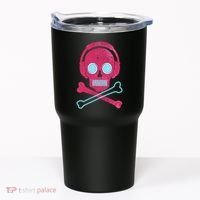 Cool Retro Neon Headphones Skull Music Lover Tumbler thumb 0