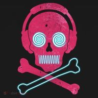Cool Retro Neon Headphones Skull Music Lover Baby Bodysuit thumb 2