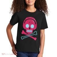 Cool Retro Neon Headphones Skull Music Lover Kids T-Shirt thumb 2
