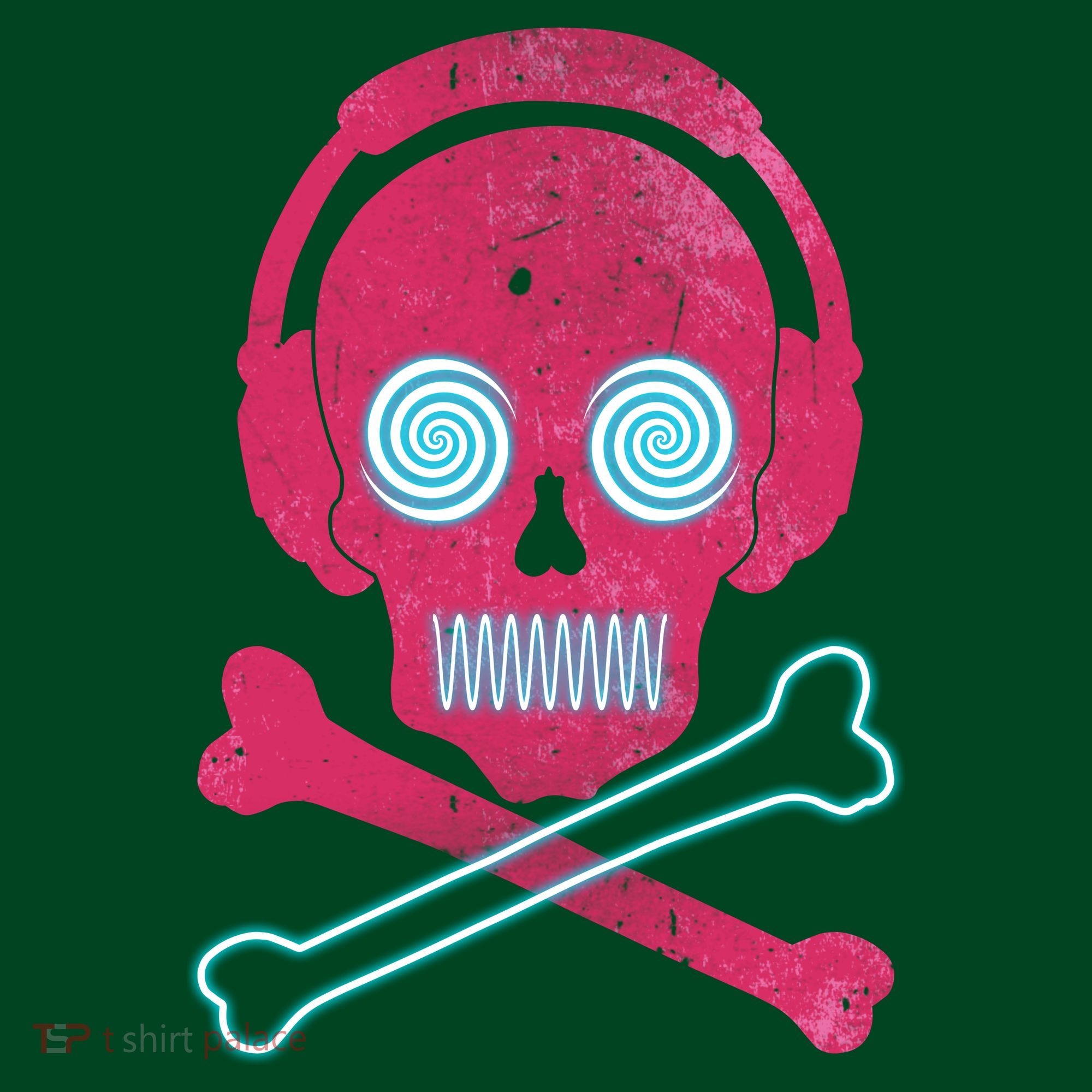 Cool Retro Neon Headphones Skull Music Lover Long Sleeve Shirt