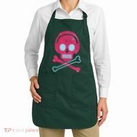 Cool Retro Neon Headphones Skull Music Lover Apron thumb 2