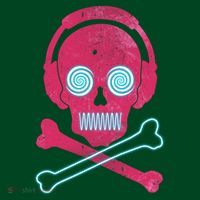 Cool Retro Neon Headphones Skull Music Lover Apron thumb 3