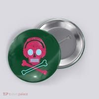 Cool Retro Neon Headphones Skull Music Lover Button thumb 0