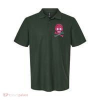 Cool Retro Neon Headphones Skull Music Lover Polo thumb 0