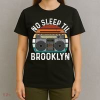 Cool Retro No Sleep Til Brooklyn Old School Portable Stereo T-Shirt thumb 4
