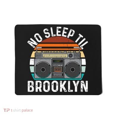 Cool Retro No Sleep Til Brooklyn Old School Portable Stereo Mousepad