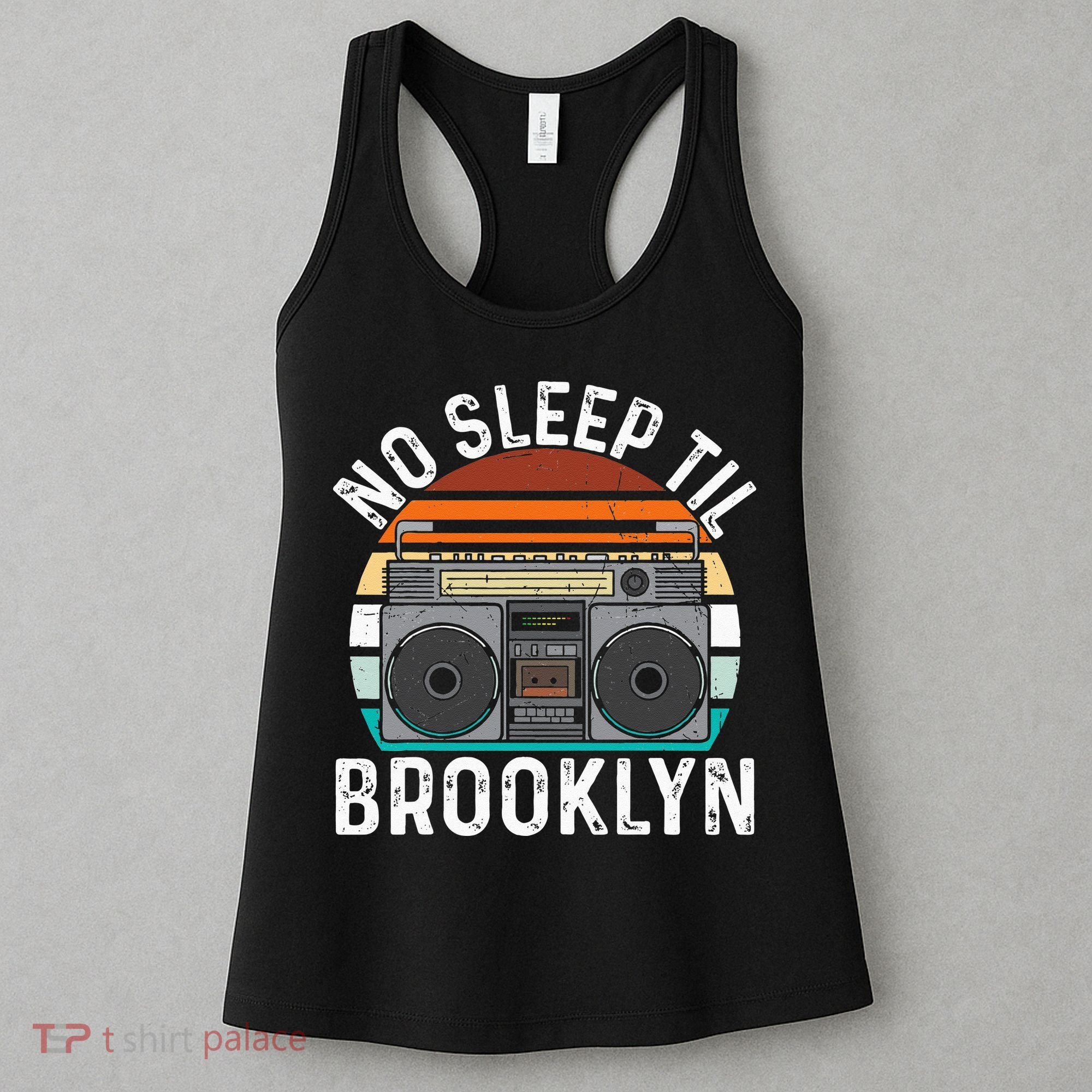 Cool Retro No Sleep Til Brooklyn Old School Portable Stereo Women's Tank Top
