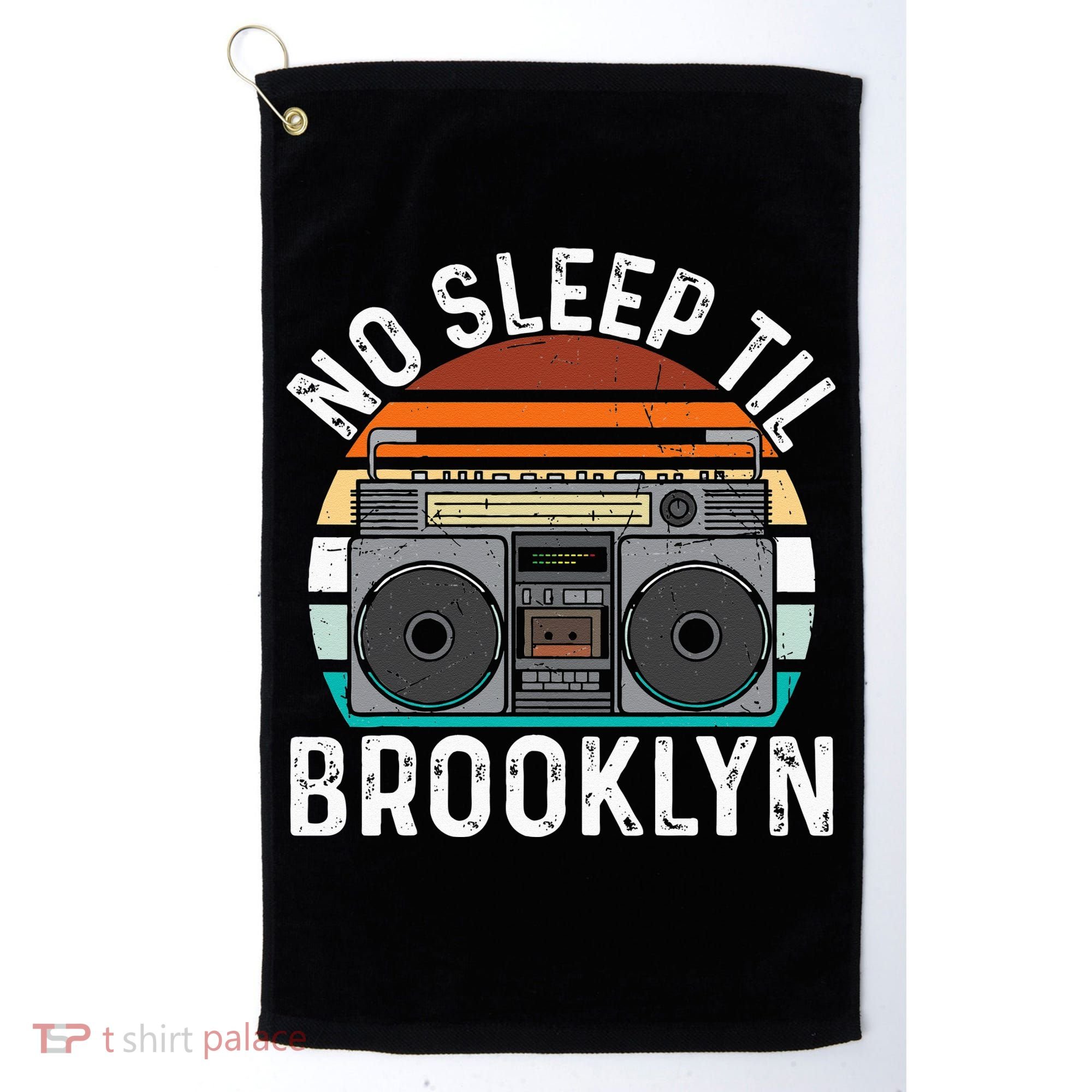 Cool Retro No Sleep Til Brooklyn Old School Portable Stereo Golf Towel