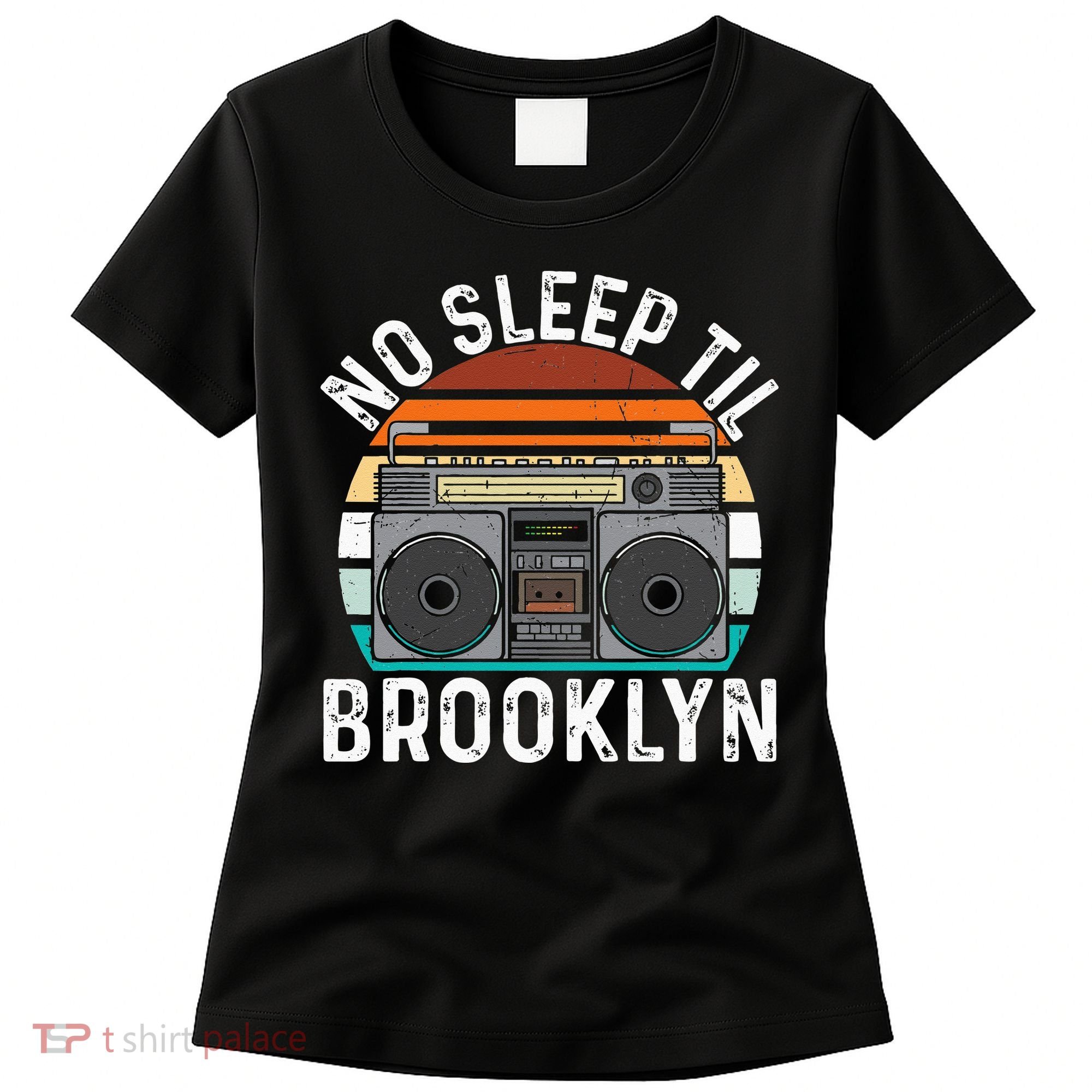 Cool Retro No Sleep Til Brooklyn Old School Portable Stereo Women's T-Shirt