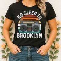 Cool Retro No Sleep Til Brooklyn Old School Portable Stereo Women's T-Shirt thumb 2
