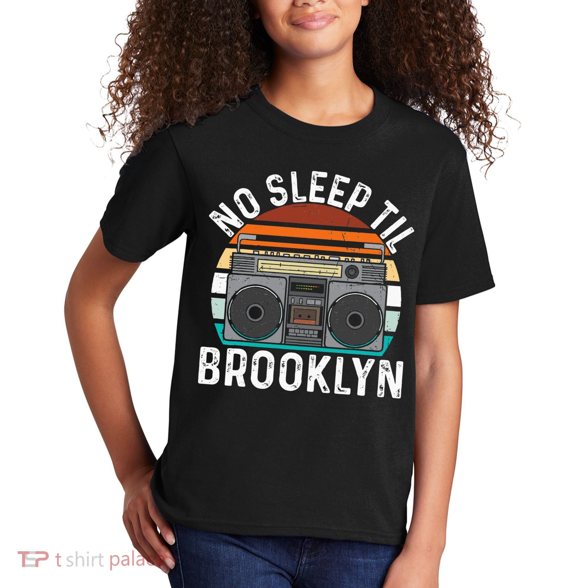 Cool Retro No Sleep Til Brooklyn Old School Portable Stereo Kids T-Shirt