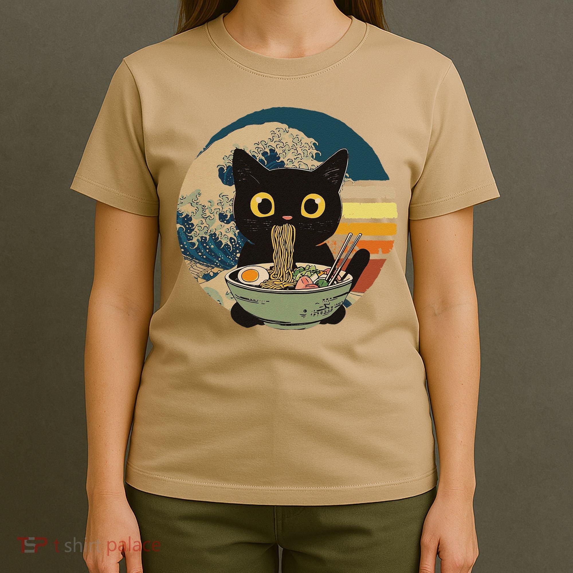 Cat Ramen Noodles Cat Japanese Kawaii Cat Japan Anime Cat T-Shirt