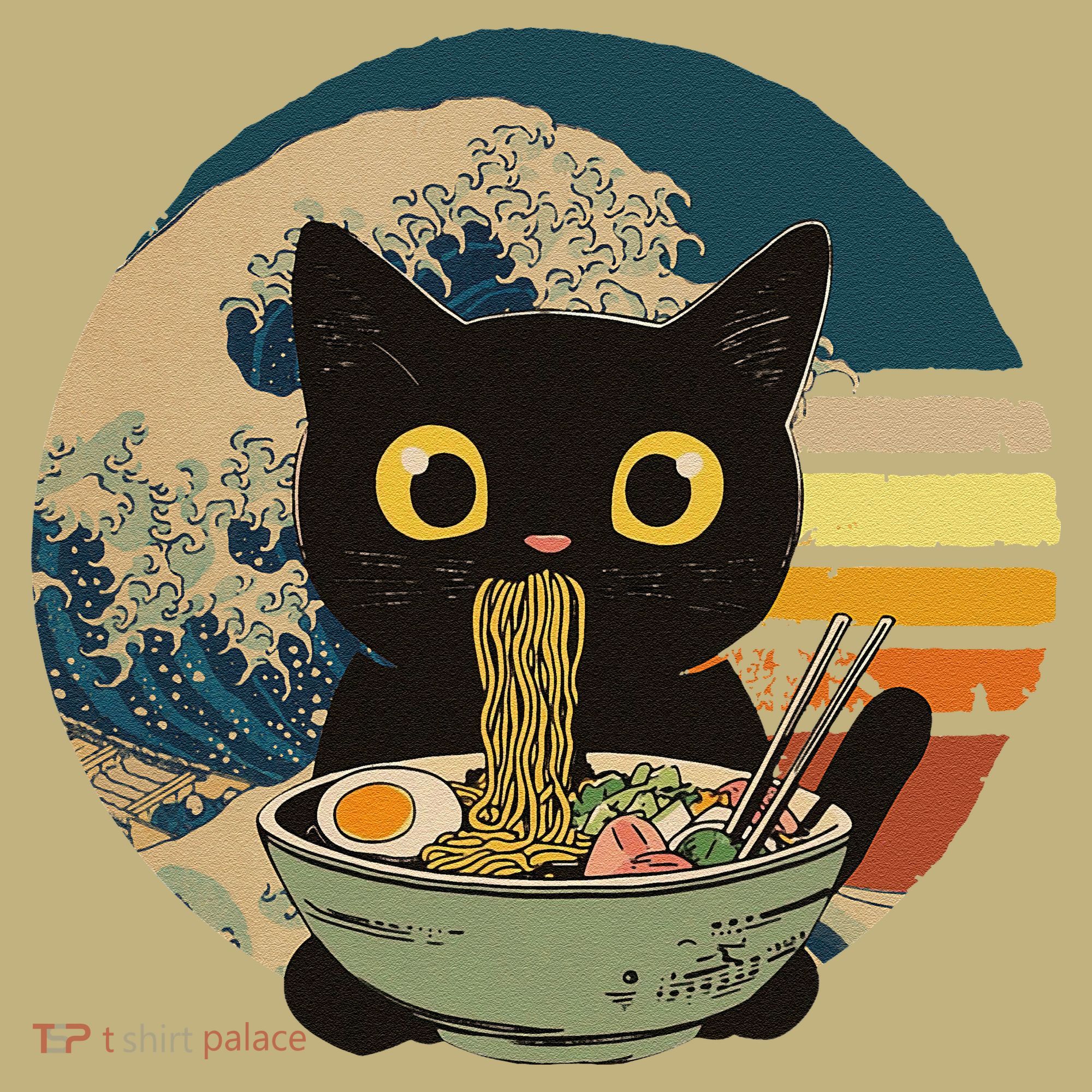 Cat Ramen Noodles Cat Japanese Kawaii Cat Japan Anime Cat T-Shirt