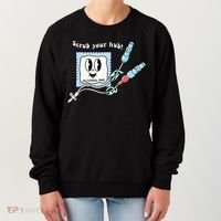 Cute Retro Nurse Scrub Your Hub Funny Peds ER Icu Rn Student Women's Sweatshirt thumb 0