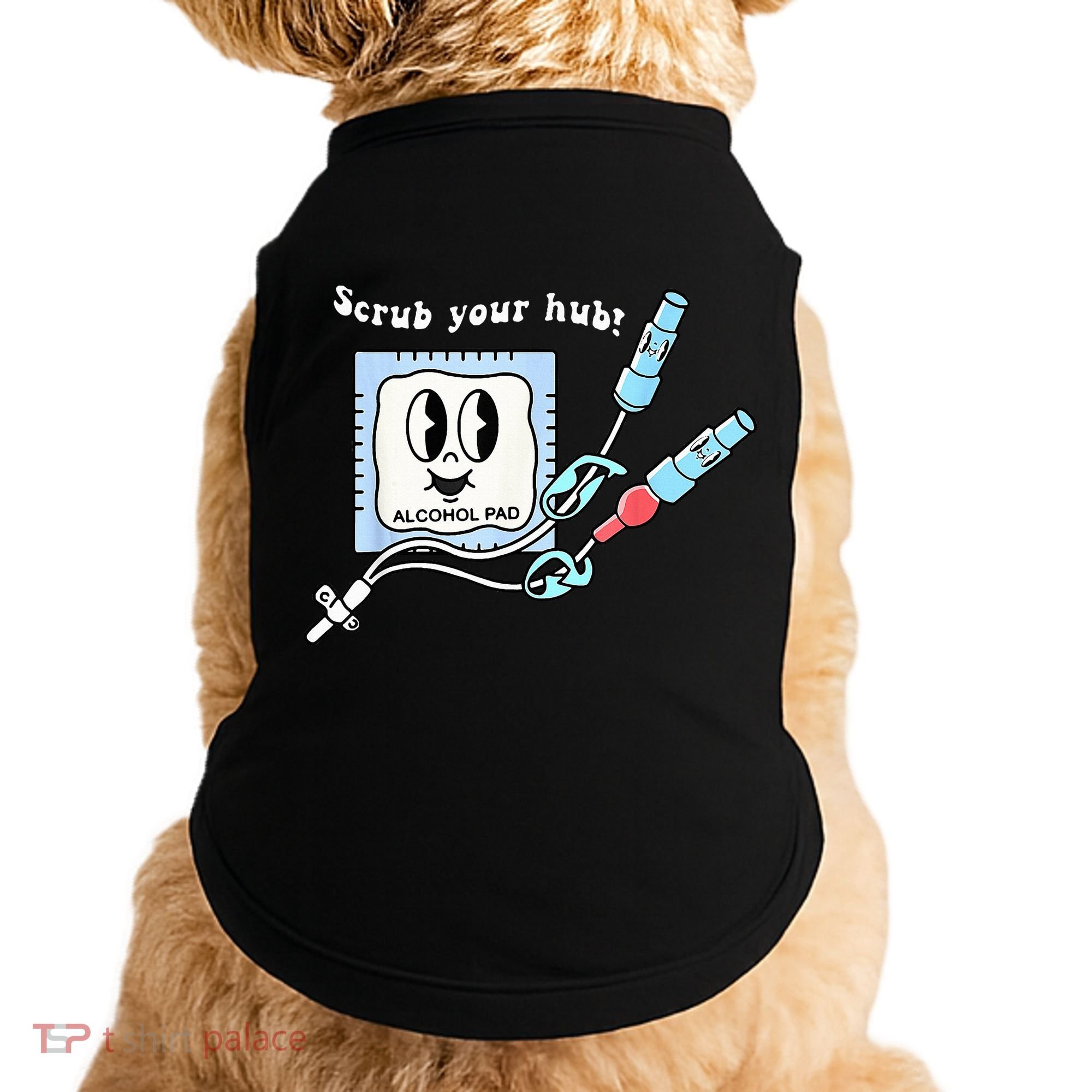 Cute Retro Nurse Scrub Your Hub Funny Peds ER Icu Rn Student Doggie Tank