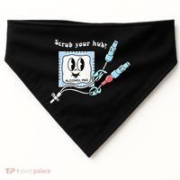 Cute Retro Nurse Scrub Your Hub Funny Peds ER Icu Rn Student USA-Made Doggie Bandana thumb 0