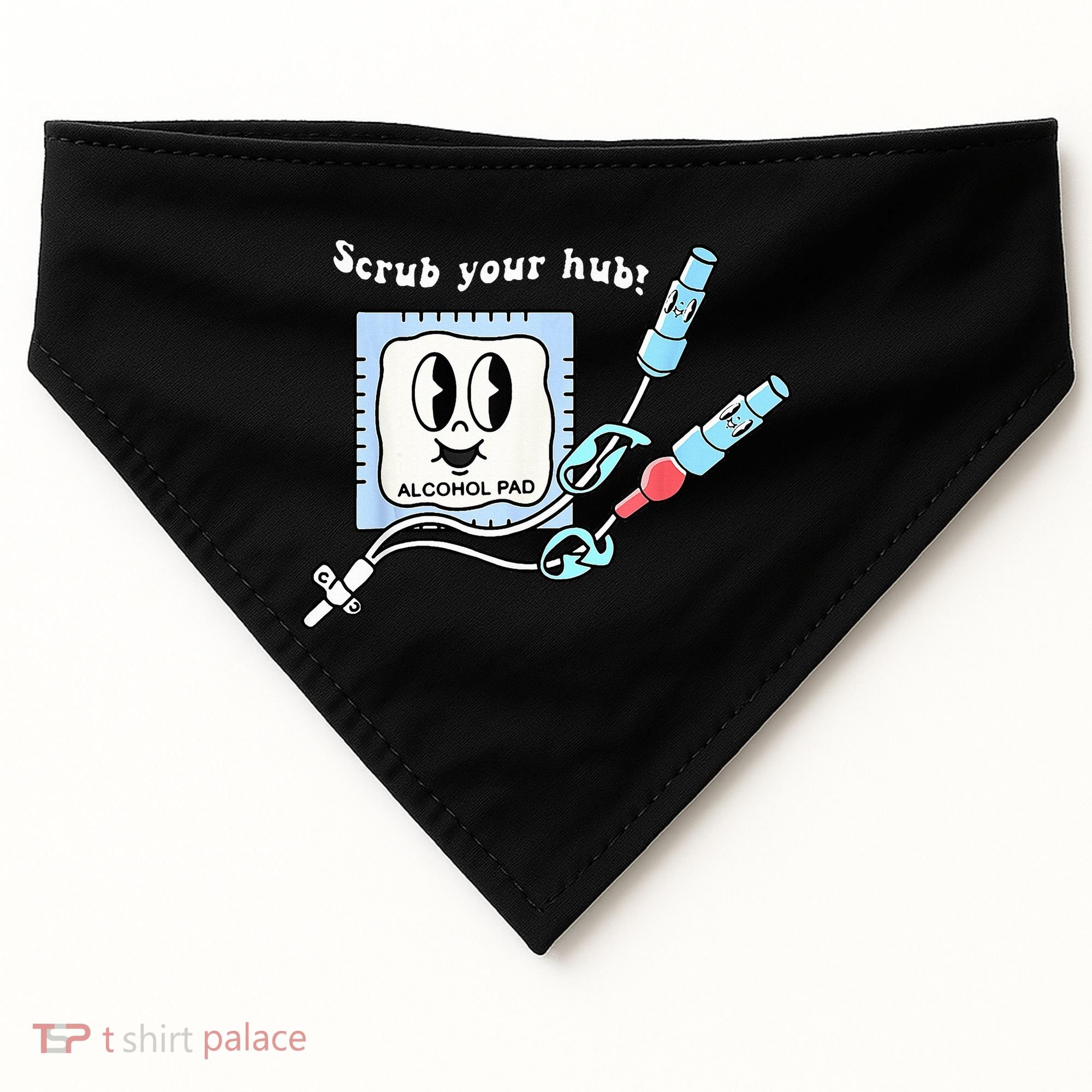 Cute Retro Nurse Scrub Your Hub Funny Peds ER Icu Rn Student USA-Made Doggie Bandana