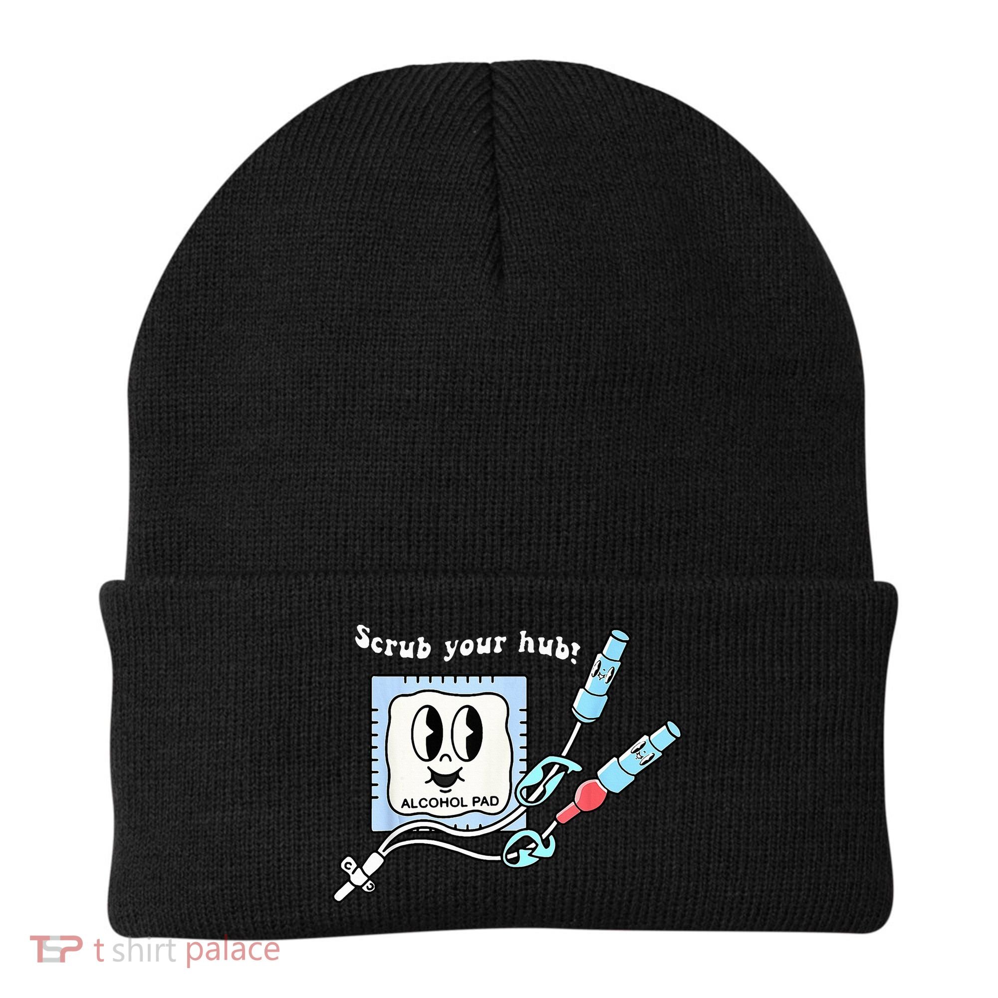 Cute Retro Nurse Scrub Your Hub Funny Peds ER Icu Rn Student Beanie